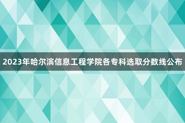 2023年哈尔滨信息工程学院各专科选取分数线公布