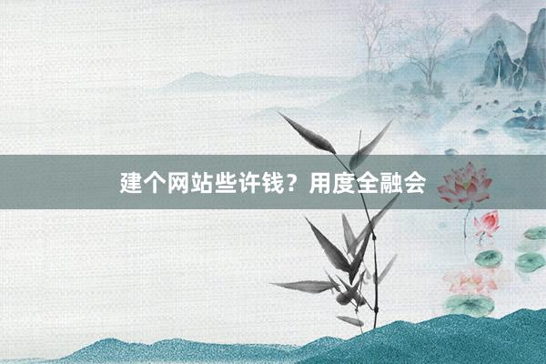 建个网站些许钱？用度全融会